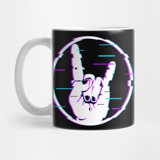 Glitch Sign of the Horns Sign Hand Rock and Metal Mug